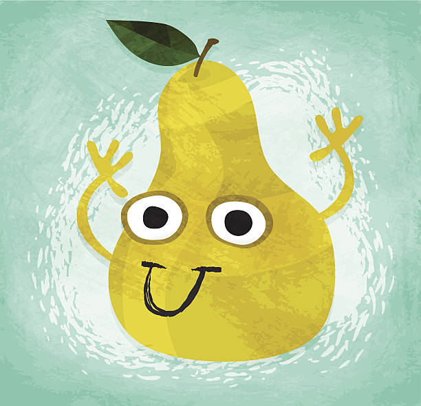 Fruits & Veggies - Happy Pear! vector art illustration