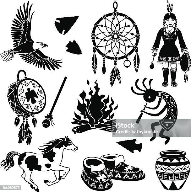 Native American Ikony - Stockowe grafiki wektorowe i więcej obrazów Północnoamerykańska kultura plemienna - Północnoamerykańska kultura plemienna, Łapacz snów, Ikona