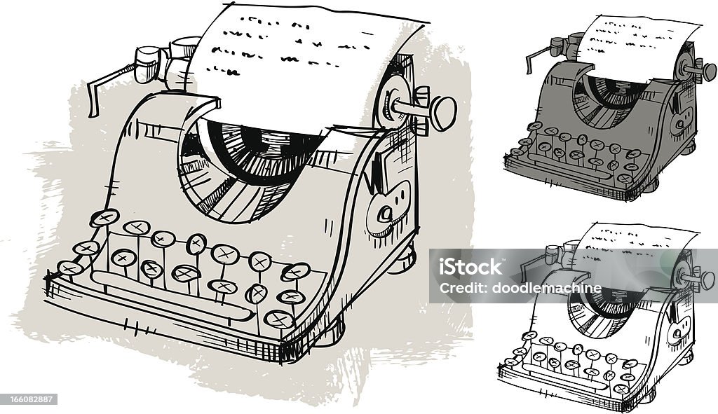 手描きのタイプライター - タイプライターのロイヤリティフリーベクトルアート