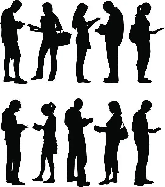 Vector illustration of People Reading