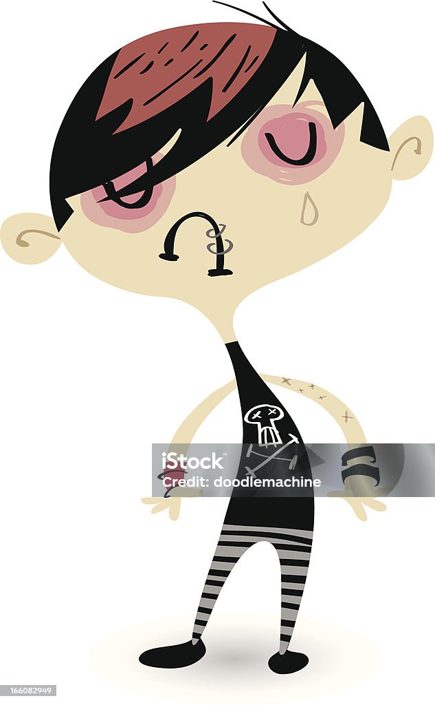 Wigglyfolk - Emo Guy For Todd, emo isn't just a 'look', it's a lifestyle. Especially when he visits Grandma. Characters stock vector