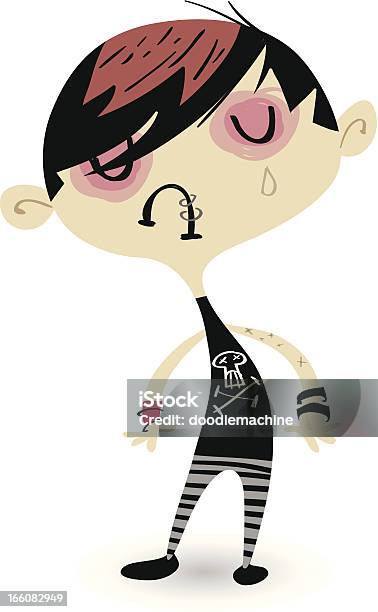Wigglyfolk Emo Guy Stock Illustration - Download Image Now - Characters, Art, Child