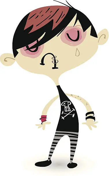 Vector illustration of Wigglyfolk - Emo Guy