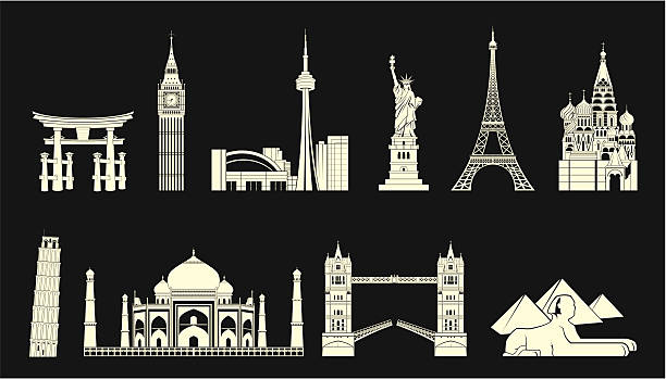 world travel wahrzeichen-set - bridge london england symbol vector stock-grafiken, -clipart, -cartoons und -symbole