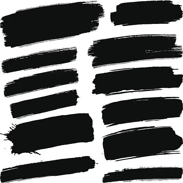 Vector illustration of Black brush strokes