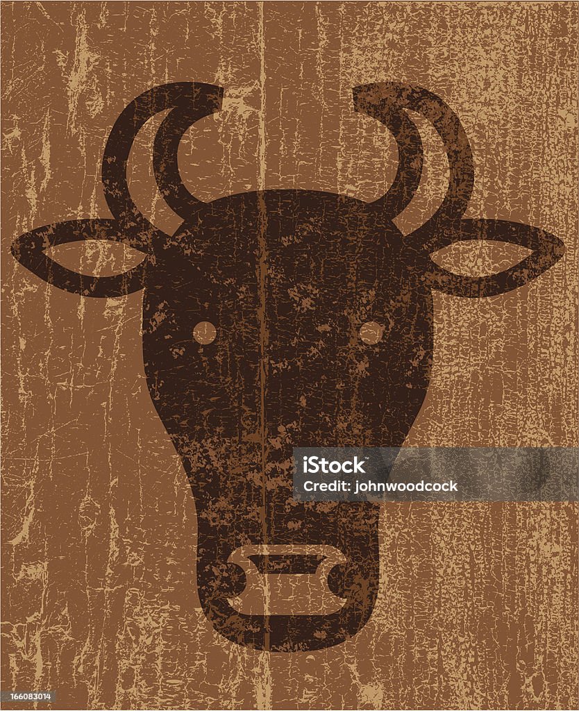 Pintura descascada vaca - Vetor de Agricultura royalty-free