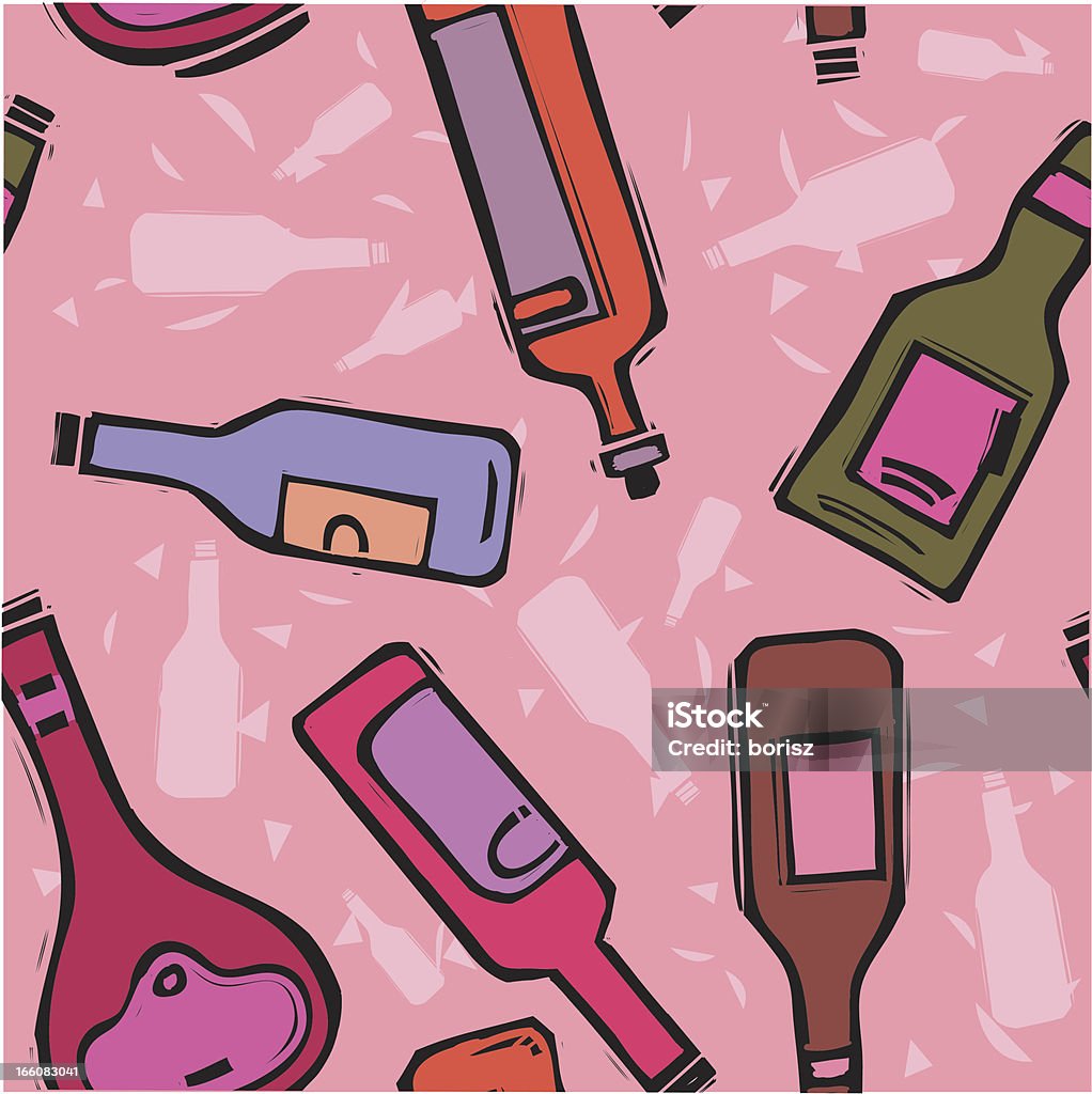 ボトルシームレスなパターン - アルコール飲料のロイヤリティフリーベクトルアート