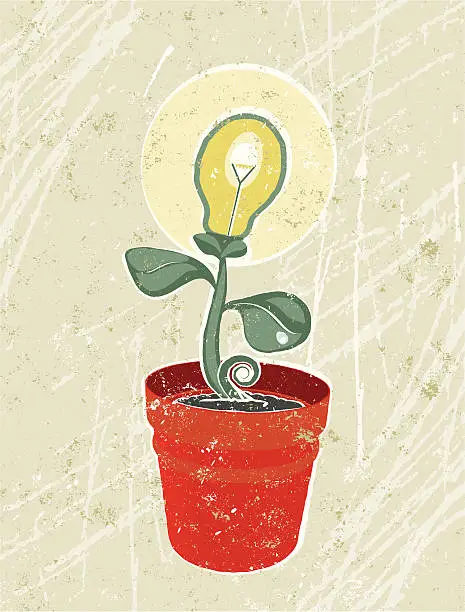 Vector illustration of Small seedling with Lightbulb Flower