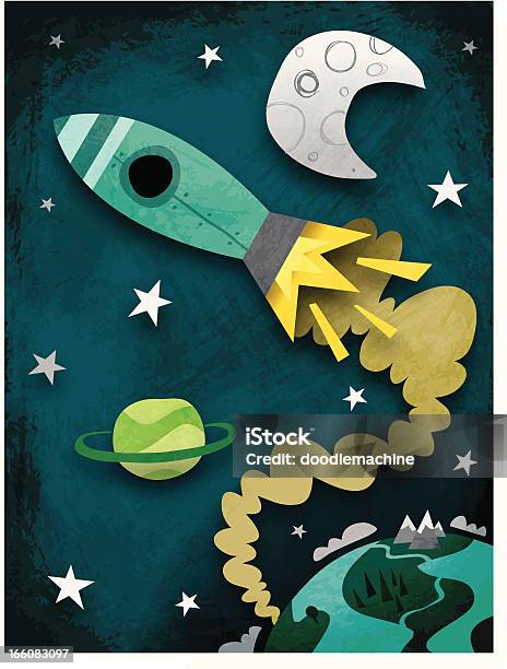 Sacetime Trip Stock Illustration - Download Image Now - Outer Space, Rocketship, Astronaut