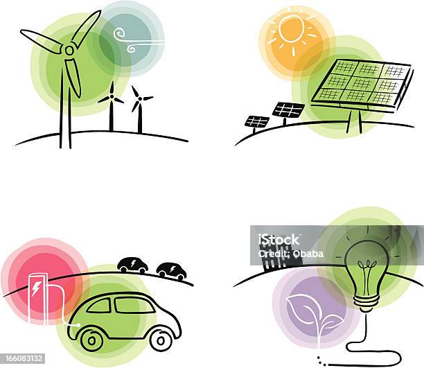 Ilustración de Energía Ecológica Conceptos y más Vectores Libres de Derechos de Central eléctrica solar - Central eléctrica solar, Energía solar, Panel Solar