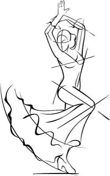 Vector illustration of Flamenco dancer