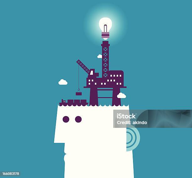 Vetores de Cérebro De Mineração e mais imagens de Contemplação - Contemplação, Gasolina, Plataforma Marítima