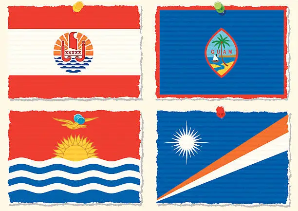 Vector illustration of Paper Flags