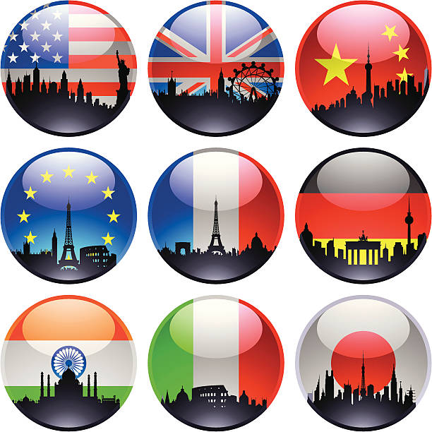 flagge marbles - italian flag skyline famous place flag stock-grafiken, -clipart, -cartoons und -symbole