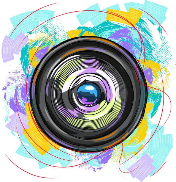 Vector illustration of Camera Lens