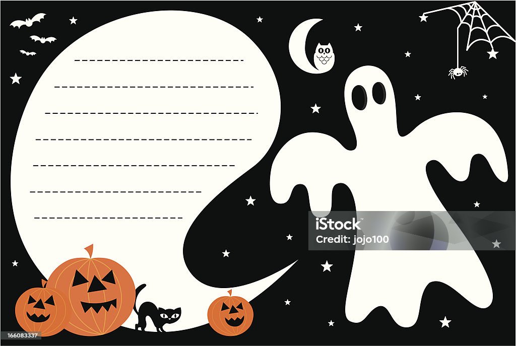 Diversión Halloween Ghost invitación con espacio de copia - arte vectorial de Calabaza gigante libre de derechos