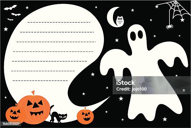 Divertente Invito Di Fantasma Halloween Con Spazio Di Copia - Immagini vettoriali stock e altre immagini di Carino