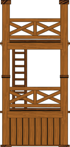 Vector Illustration of a  Wooden Roman Tower.