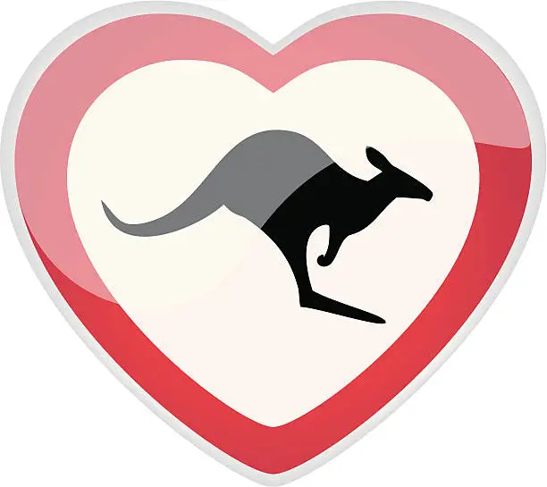 Vector illustration of Kangaroo Love Sign