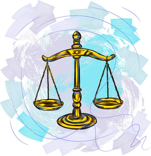 Vector illustration of Scales of Justice