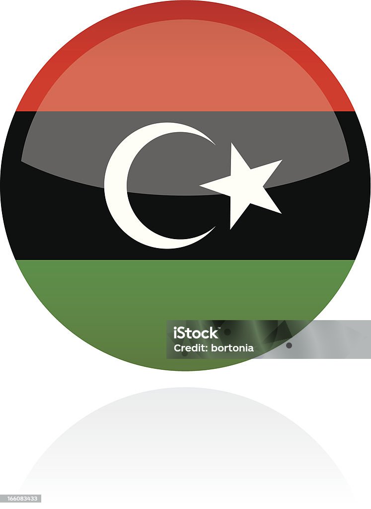 Botão de Bandeira líbia, África - Vetor de Bandeira royalty-free