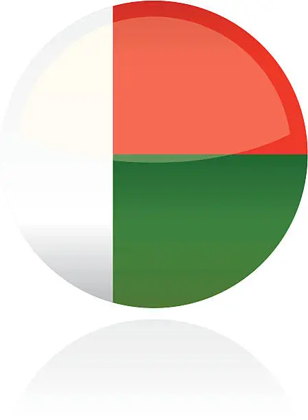 Vector illustration of Madagascar, Africa Flag Button