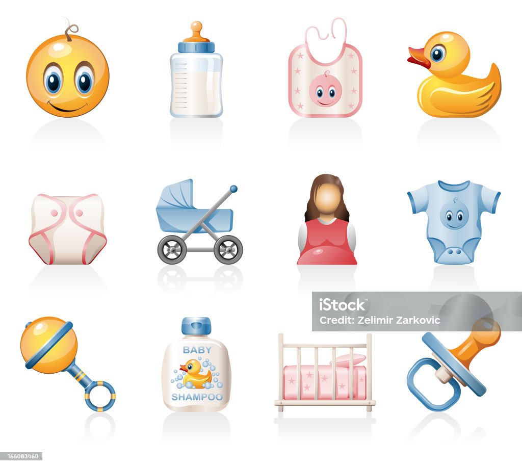 Baby Icons Baby icons. Baby - Human Age stock vector