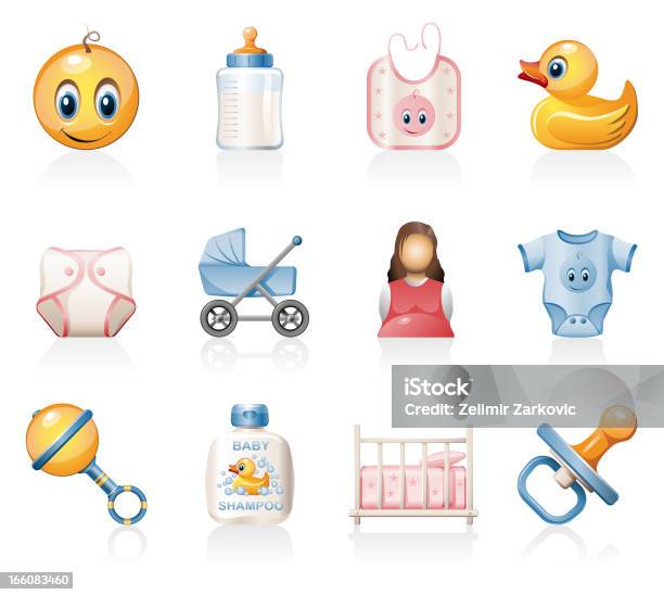 Baby Icons Stock Illustration - Download Image Now - Baby - Human Age, Diaper, Vector