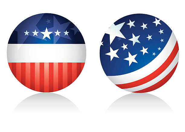 illustrations, cliparts, dessins animés et icônes de nous boutons - interface icons politics american flag voting