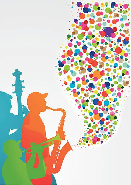 Vector illustration of Colourful music
