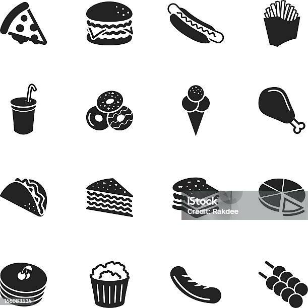 Fast Food Silhouette Icons Stock Illustration - Download Image Now - Icon Symbol, Taco, Sandwich