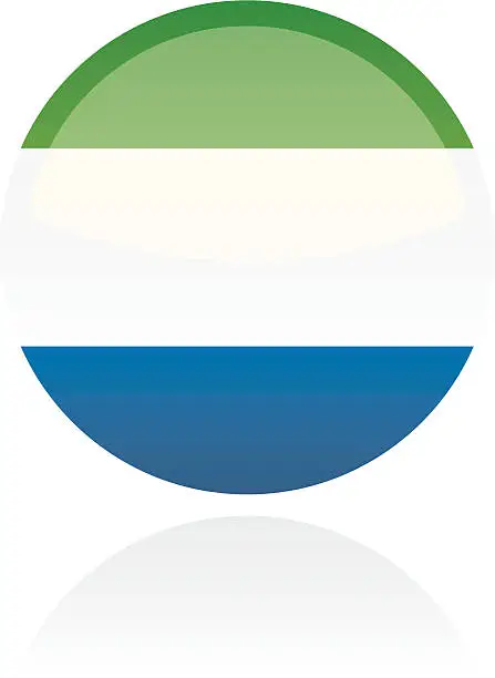 Vector illustration of Sierra Leone, Africa Flag Button