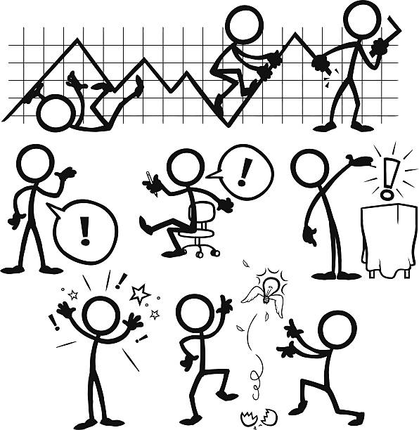 ilustrações de stock, clip art, desenhos animados e ícones de figura de palito pessoas de negócios ideias - stickfigure