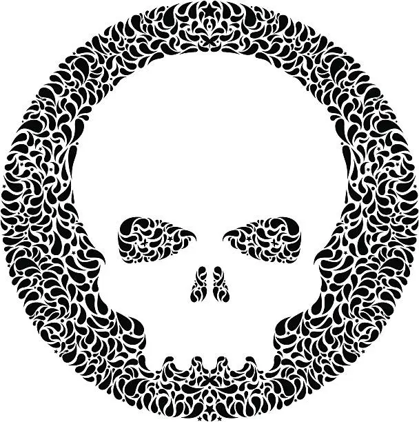 Vector illustration of Skull tattoo