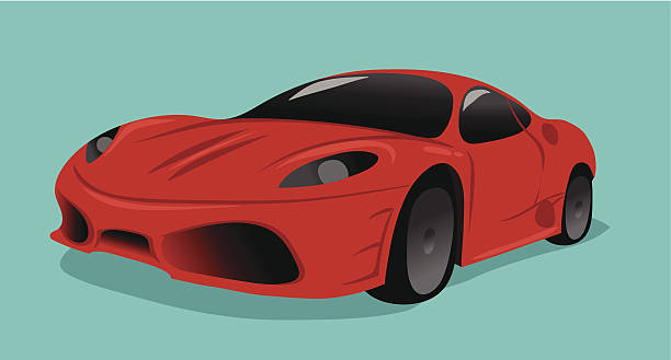 Red Sports Car vector art illustration