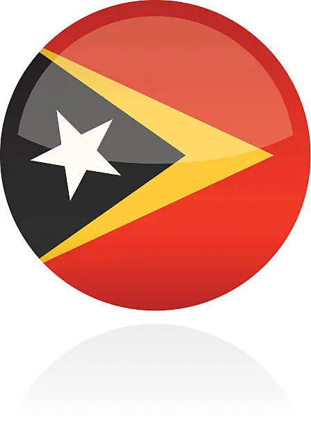 Vector illustration of East Timor, Asia Flag Button