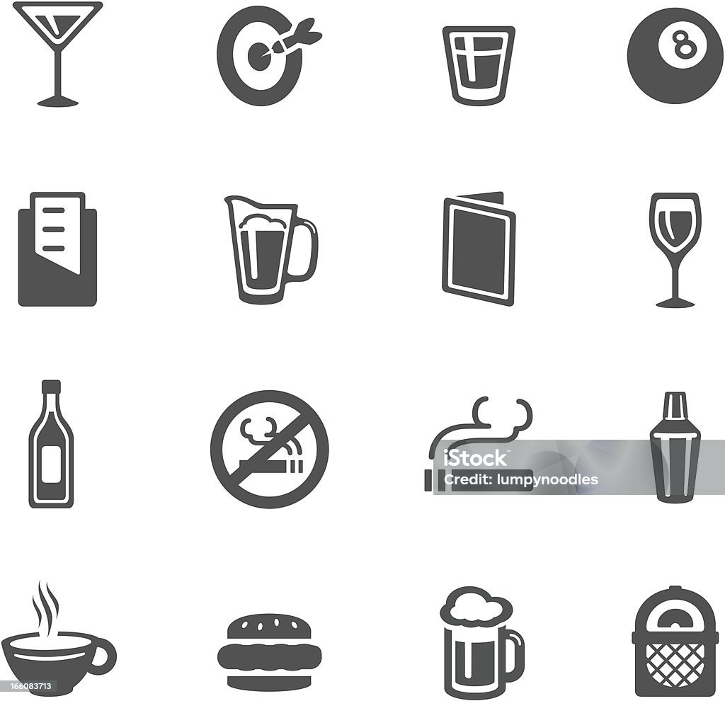 Iconos de Bar - arte vectorial de Fumar - Temas sociales libre de derechos