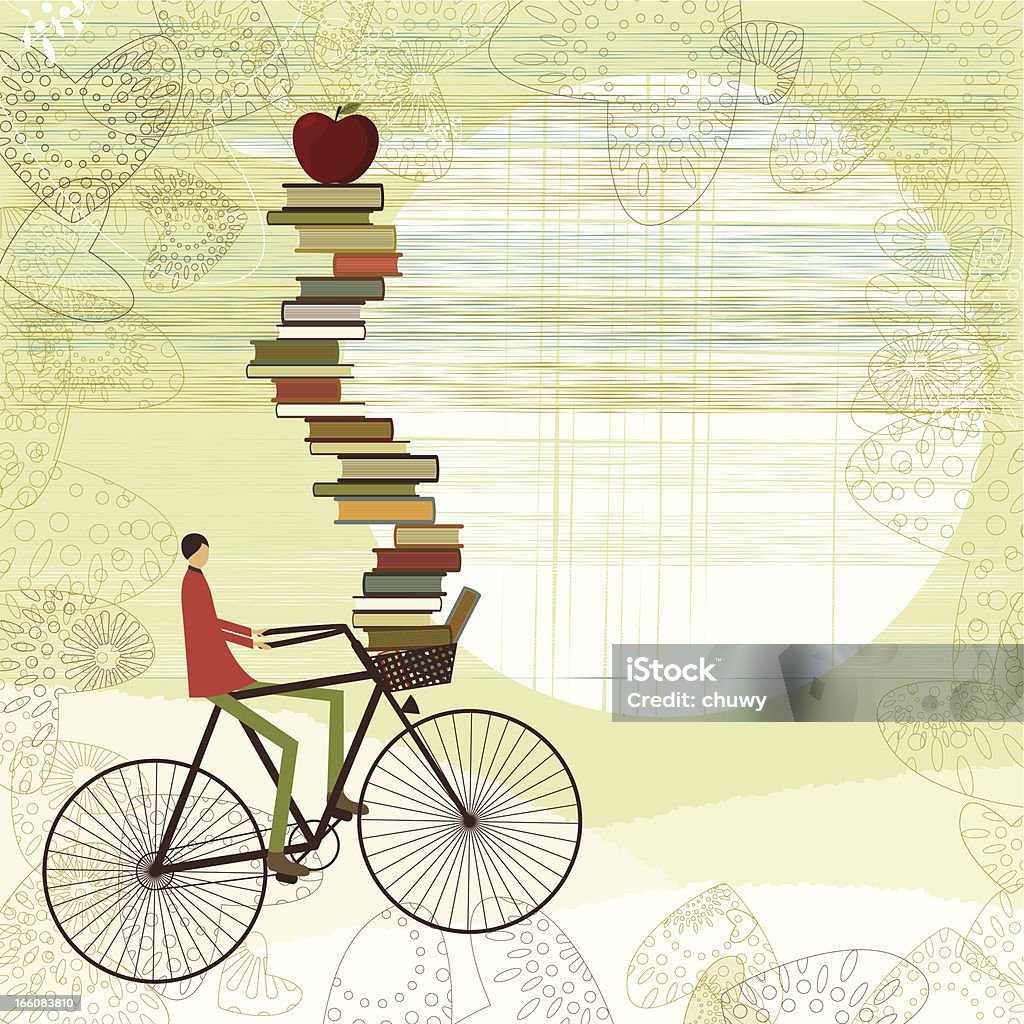 Back to school boy - arte vectorial de Bicicleta libre de derechos