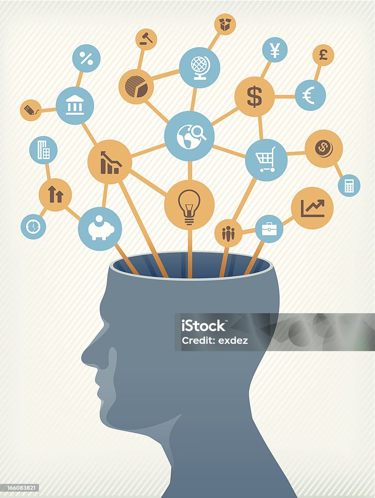 Mózg z Biznesmen - Grafika wektorowa royalty-free (Bankowość)