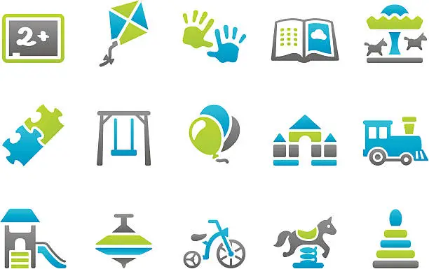 Vector illustration of Stampico icons - Preschool