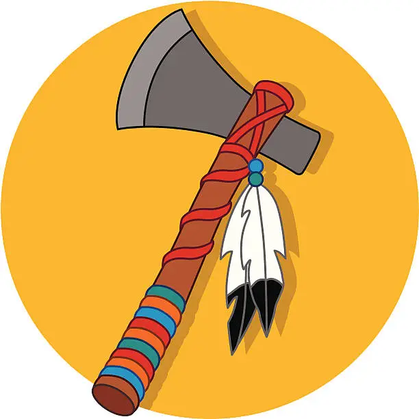 Vector illustration of Native American tomahawk