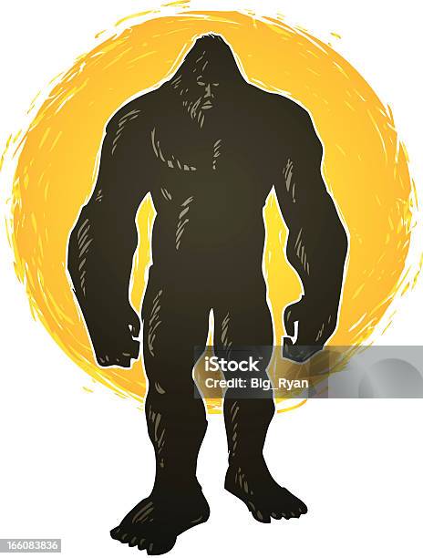 Standing Bigfoot Stock Illustration - Download Image Now - Sasquatch Crossing Sign, Bigfoot, Vector