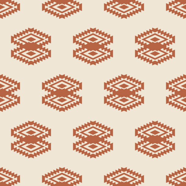 Minimal Boho Southwestern Seamless Pattern Navajo Print. Native American Wallpaper. Scandinavian Background. Ethnic Aztec Ornament for Textile, Surface Design, Wrapping Papers. Vector Illustration