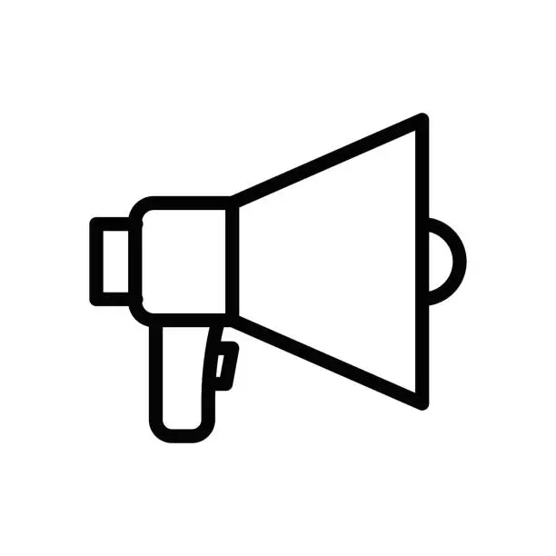 Vector illustration of Promotion and Megaphone Line Icon