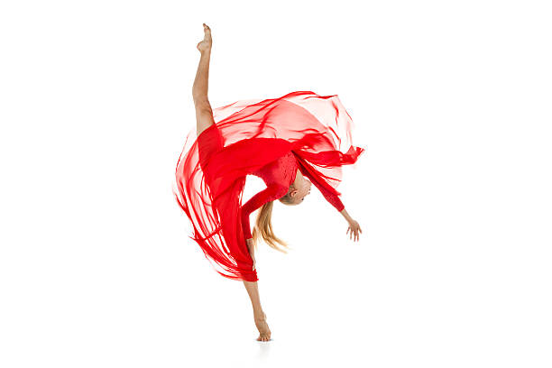 istock Attractive young female gymnast 166085536