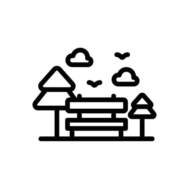 Vector illustration of National Park Line Icon