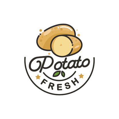 vintage logo potato vector template illustration