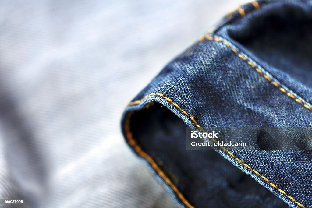 Jeans fundo Macro - Foto de stock de Algodão - Material Têxtil royalty-free