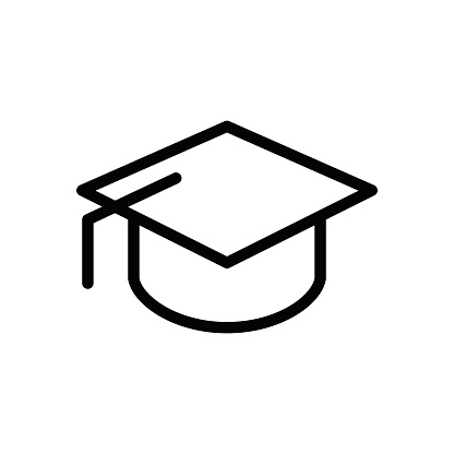 Cap, Education, Graduation, line icon