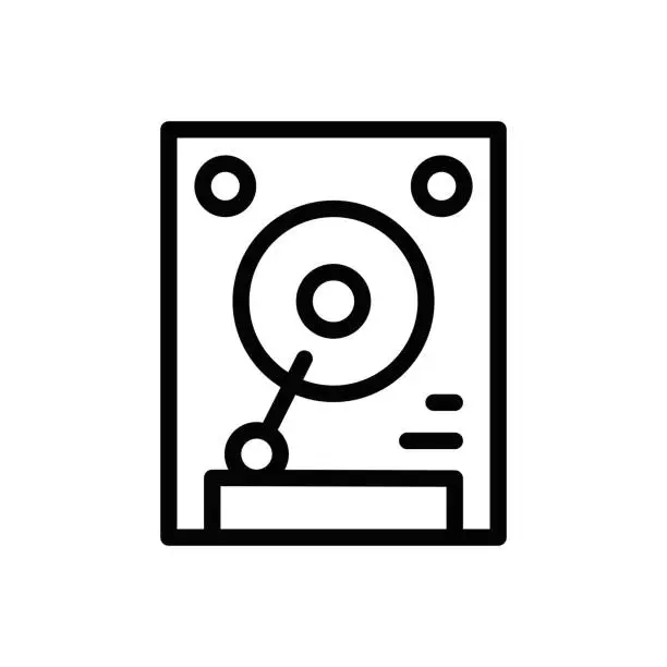 Vector illustration of Hard Drive Line Icon